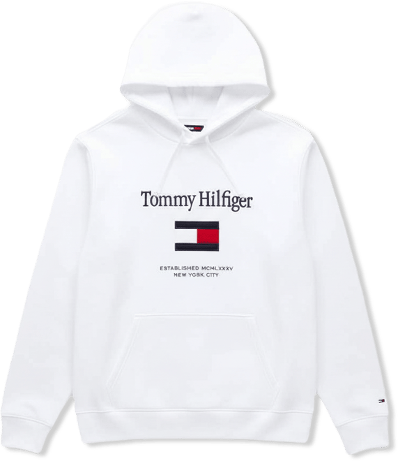 Men's Big & Tall Embroidered Flag Hooded Sweatshirt