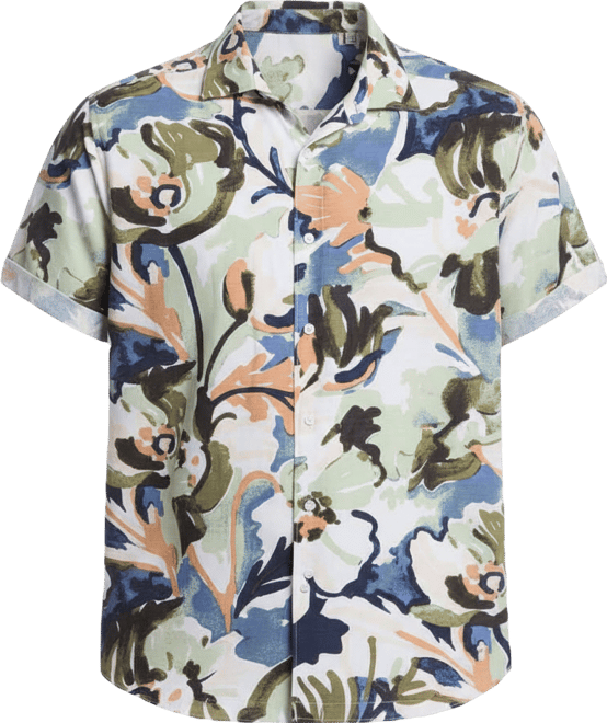 Men's Water-Color Painting Print Classic-Fit Shirt