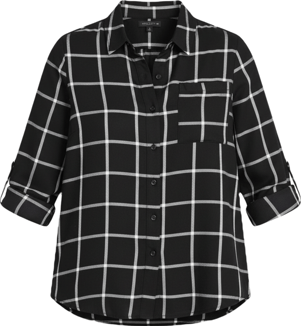 Plus Size Button-Front Perfect Shirt, Macy's Exclusive