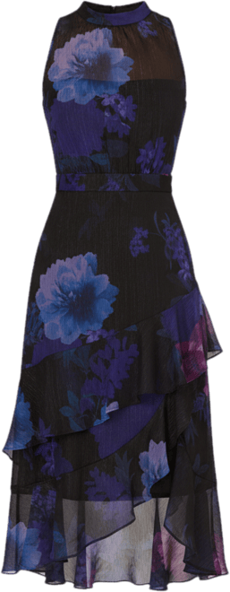 Women's Halter Glitter Midi Dress