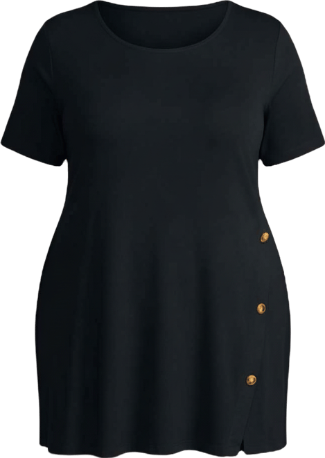 Women's Button Detail Tunic Tee