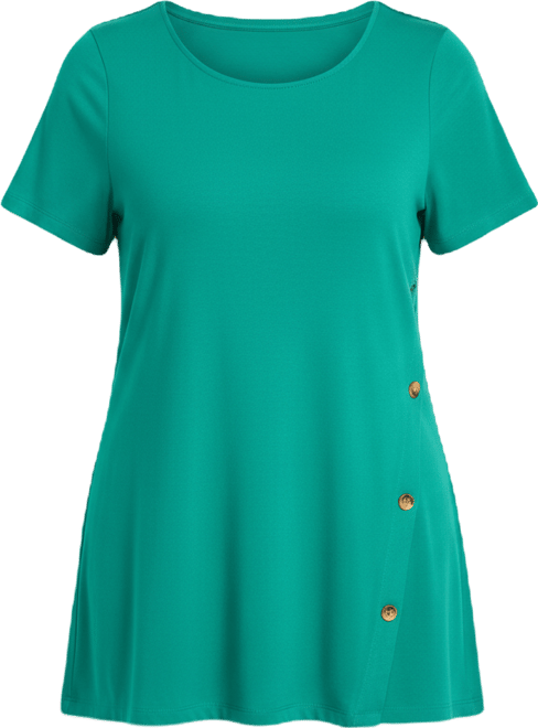 Women's Button Detail Tunic Tee