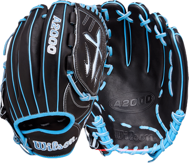 Wilson A2000 軟式グローブ ブラック/水色 Wilson 12