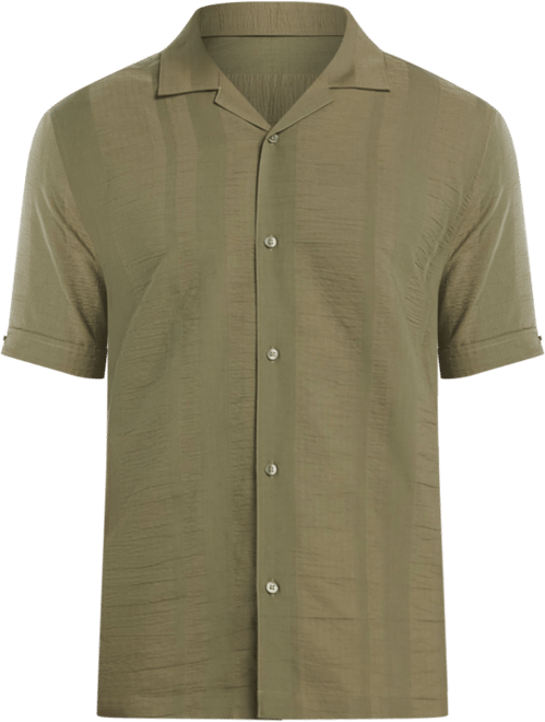 Men's Seersucker Stripe Short Sleeves Shirt