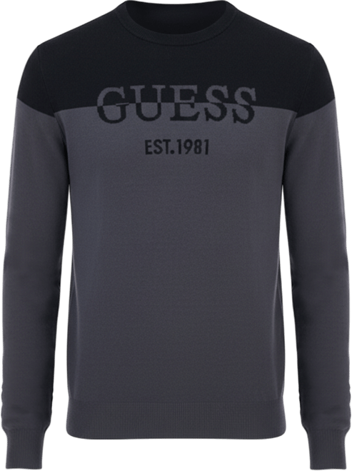 Men's Kantu Two-Tone Crewneck Logo Sweater