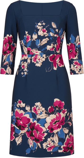 Women's Border Floral Midi Dress