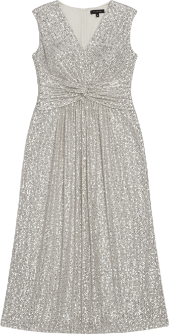 Plus Size Social-Sequin V-Neck Dress