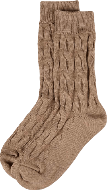 Women's Neutral Twisted Knit Essential Boot Socks