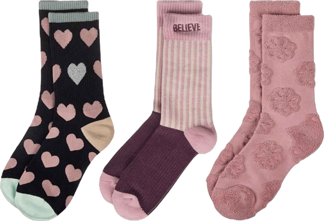 Women's 3 Pair Pack Fashion Crew Socks