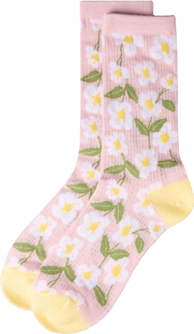 Women's Daisy Pointelle Crew Socks