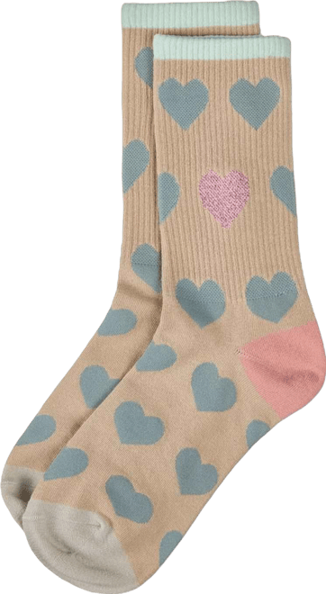 Women's Radiate Love Glitter Heart Crew Socks