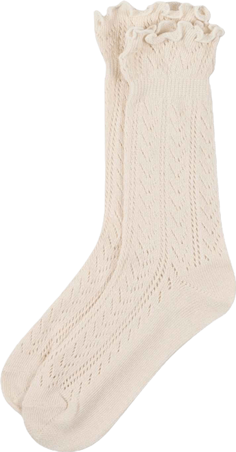 Women's Ruffle Pointelle Crew Socks