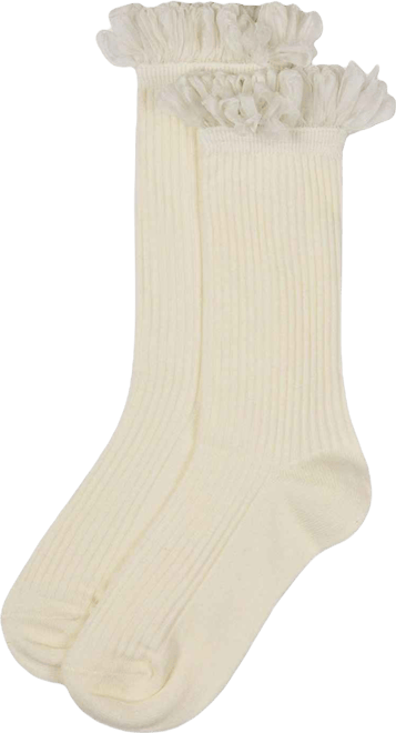 Women's Fine Rib Loop Cuff Crew Socks