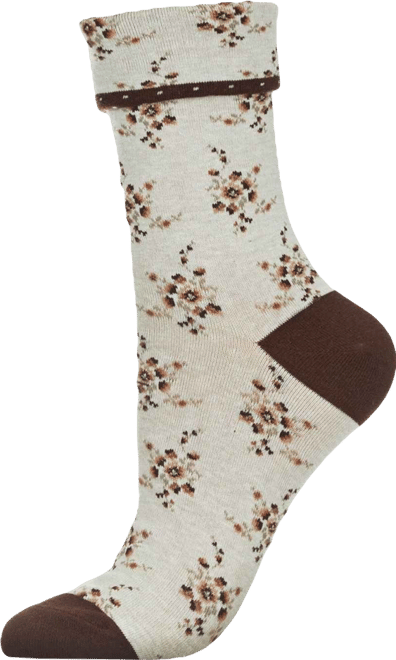 Women's Vintage Floral Cotton Blend Ankle Socks