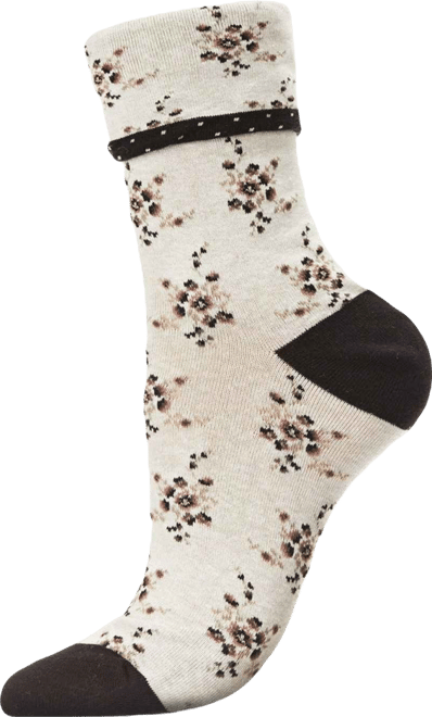 Women's Vintage Floral Cotton Blend Ankle Socks