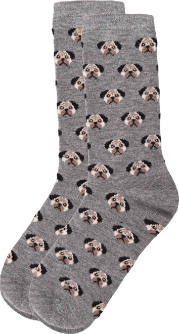 Women's Soft Pretty Puppy Dog Face Cashmere Blend Crew Socks