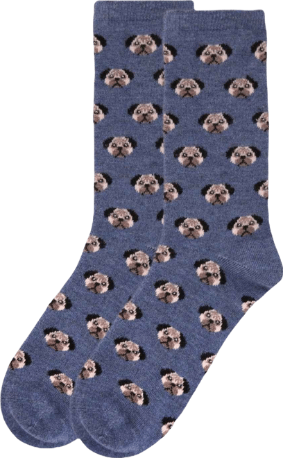 Women's Soft Pretty Puppy Dog Face Cashmere Blend Crew Socks