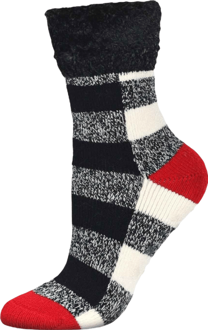 Women's Buffalo Check Plush Cabin Socks
