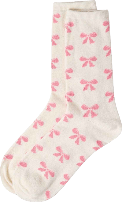 Women's "Bows" Cashmere Blend Crew Sock