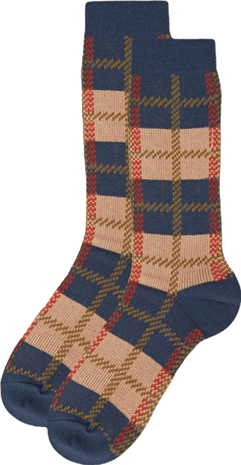 Women's Retro Vintage Plaid Crew Socks