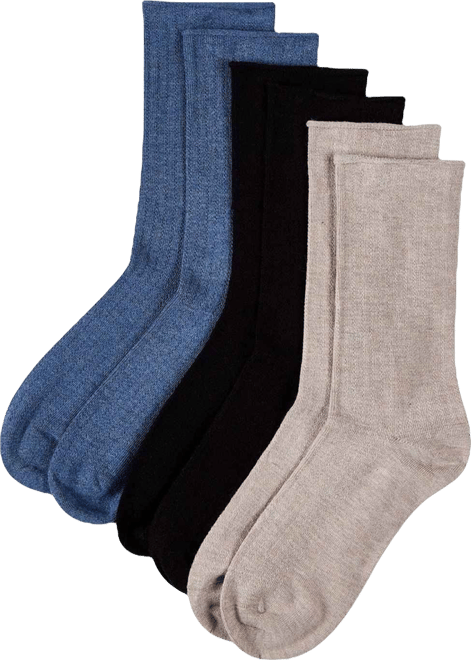 Women's 3 Pair Silky-Soft Roll-Top Crew Socks