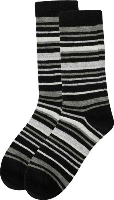 Women's Soft Striped Cashmere Crew Socks