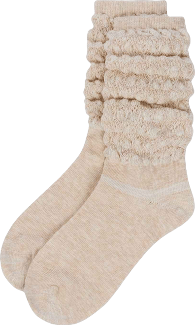 Women's Contessa Loose Knit Slub Extended Crew Socks