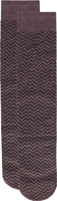 Women's Horizontal Zag Opaque Knee High Socks