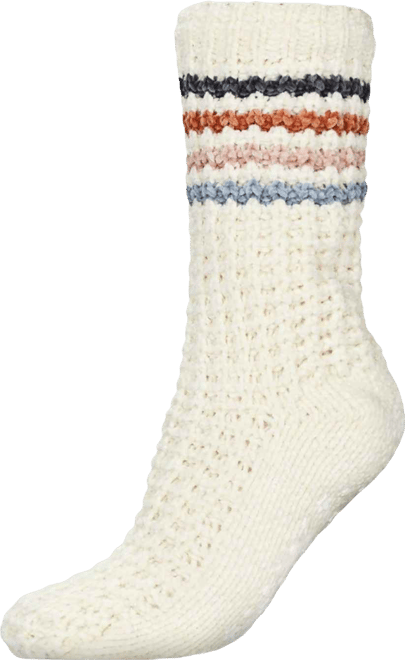 Women's Chunky Stripes Plush-Lined Slipper Crew Sock