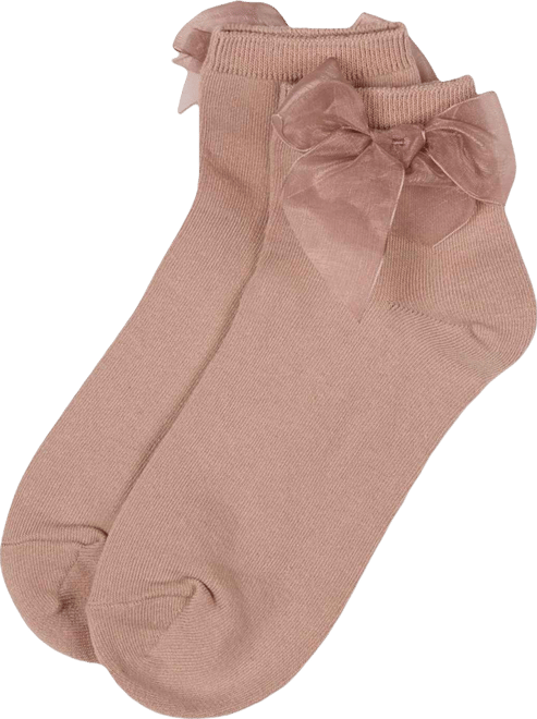 Women's Cotton Rich Tulle Bow Trimmed Ankle Sock