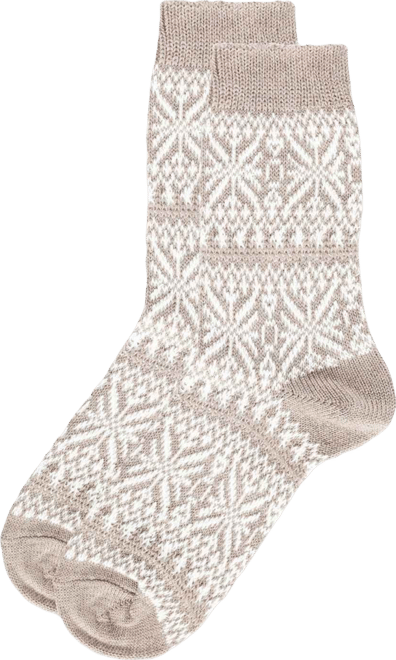 Women's Traditional Cozy Snowflake Crew Socks