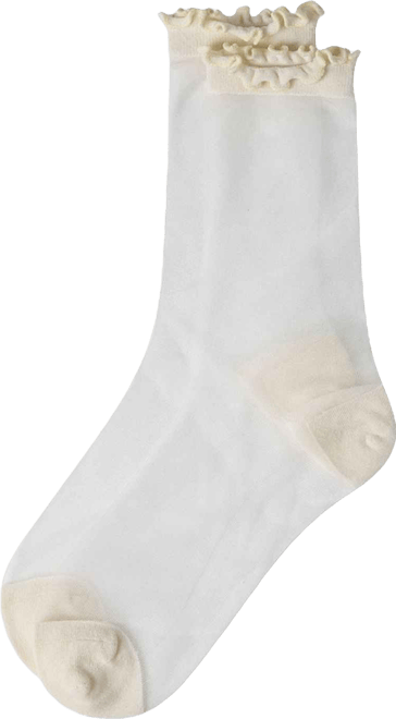 Women's Lettuce-Edge Silky Sheer Crew Sock