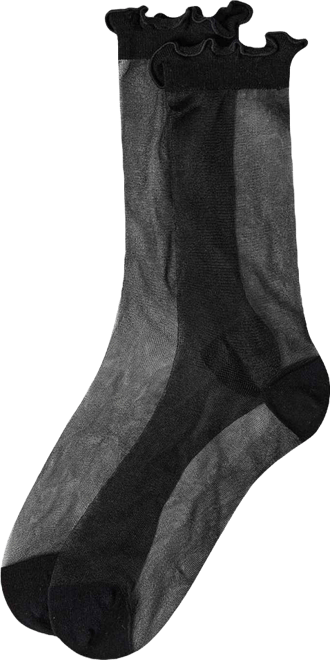 Women's Lettuce-Edge Silky Sheer Crew Sock