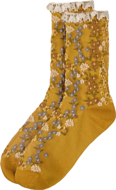 Women's Liberty Floral Lace Cuff Crew Socks