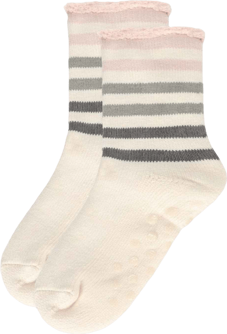 Women's Rugby Stripe Cozy Warm Thermal Crew Socks
