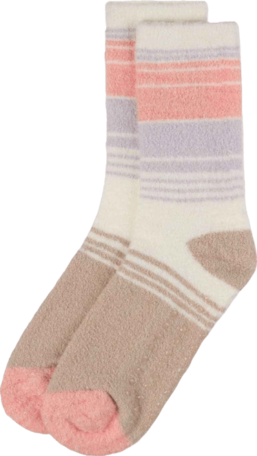 Women's Stripes Aloe Infused Crew Socks
