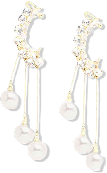 Women's White Drop Earrings