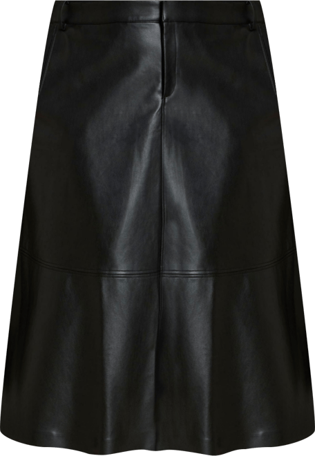 Plus Size Faux Leather Midi Skirt