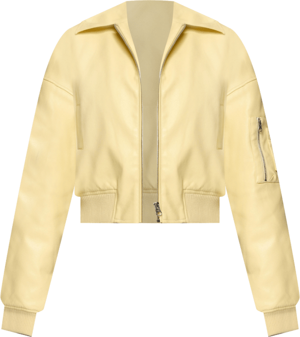 Women's Zayna Cropped Faux Leather Bomber Jacket