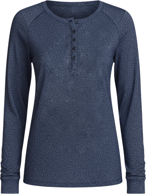 Women's Plus Size Marled Henley Lounge Top
