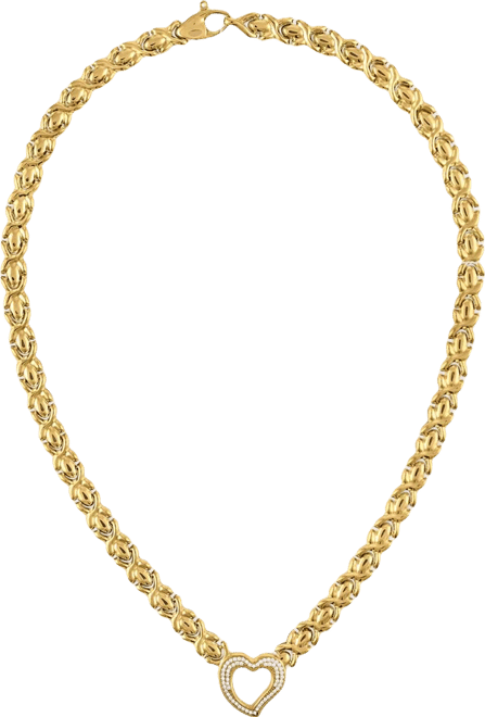 Diamond Open Heart Necklace (1/3 ct. t.w.) in 14k Gold Over Sterling Silver