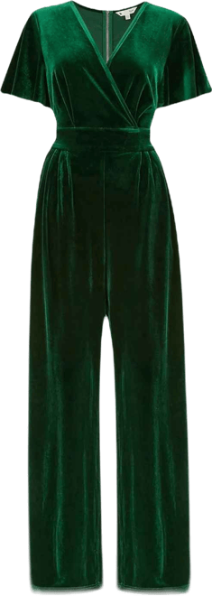 Women's Angel Sleeve Velvet Jumpsuit