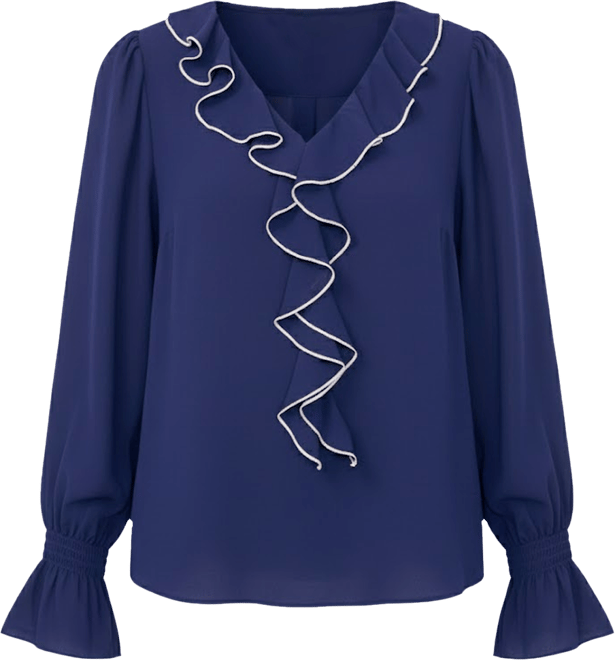 Women's Ruffle V-Neck Top