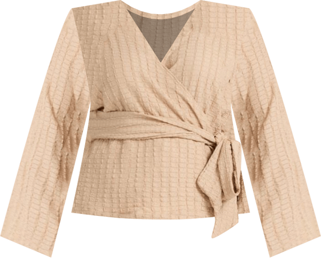 Women's Kimono Wrap Front Belted Top