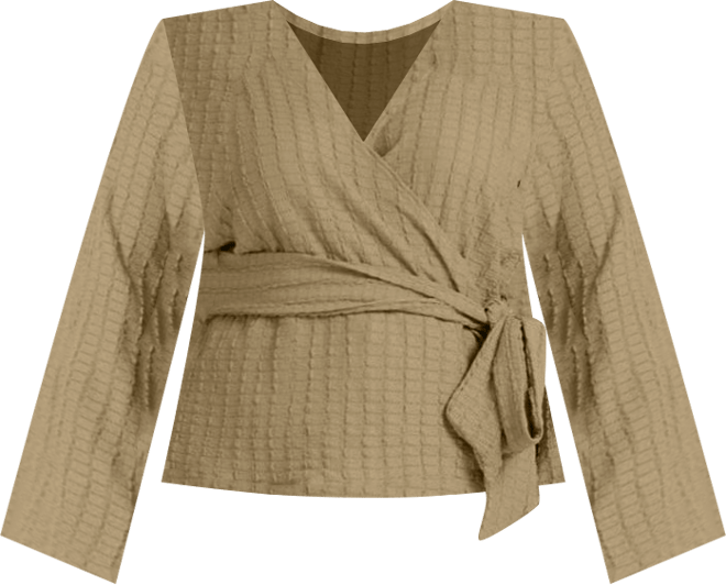 Women's Kimono Wrap Front Belted Top