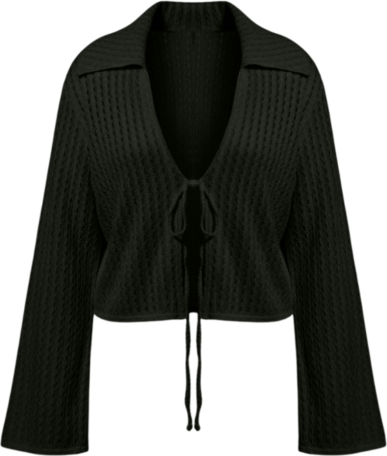 Women's Curve Crochet Tie Front Resort Top