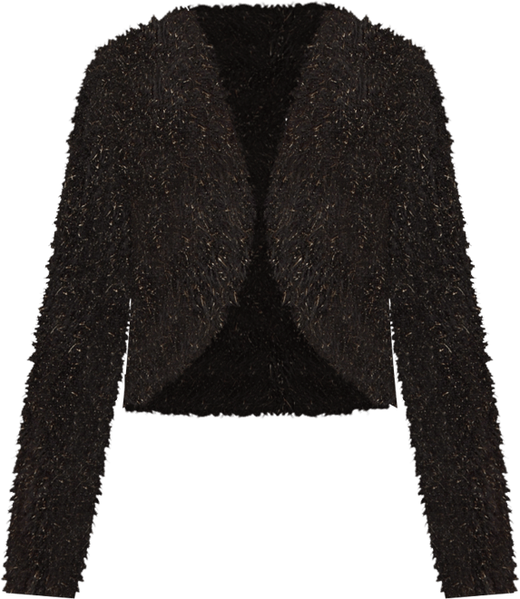 Women's Metallic Fluffy Eyelash Bolero