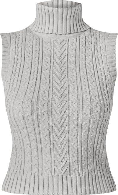 Women's Cable Mock Neck Knit Top