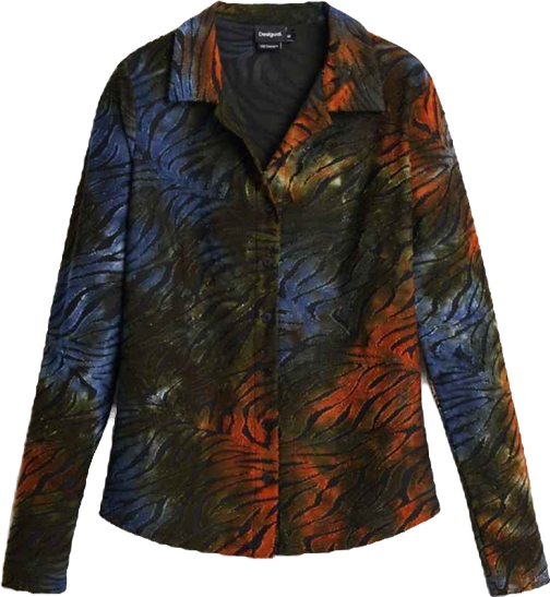 Women's Buttoned animal print T-shirt