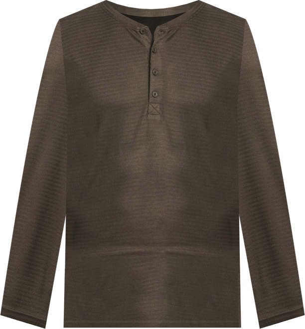 Men's Long Sleeve Henley Neck T-Shirt